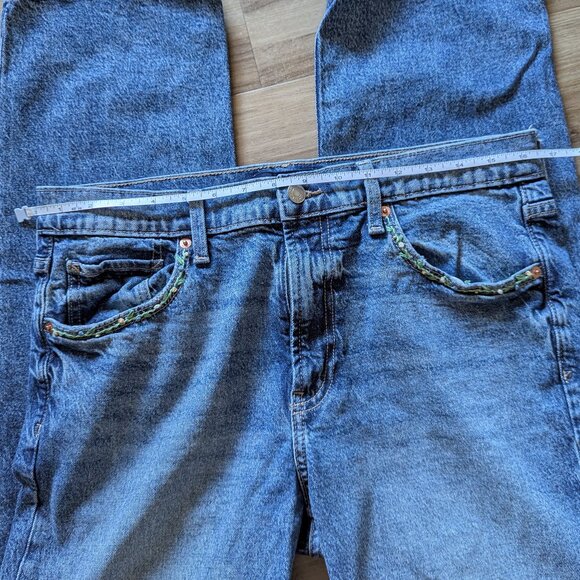 Gap Upcycled Loose Denim Jeans, Embroidered Floral, 10 - Picture 6 of 8